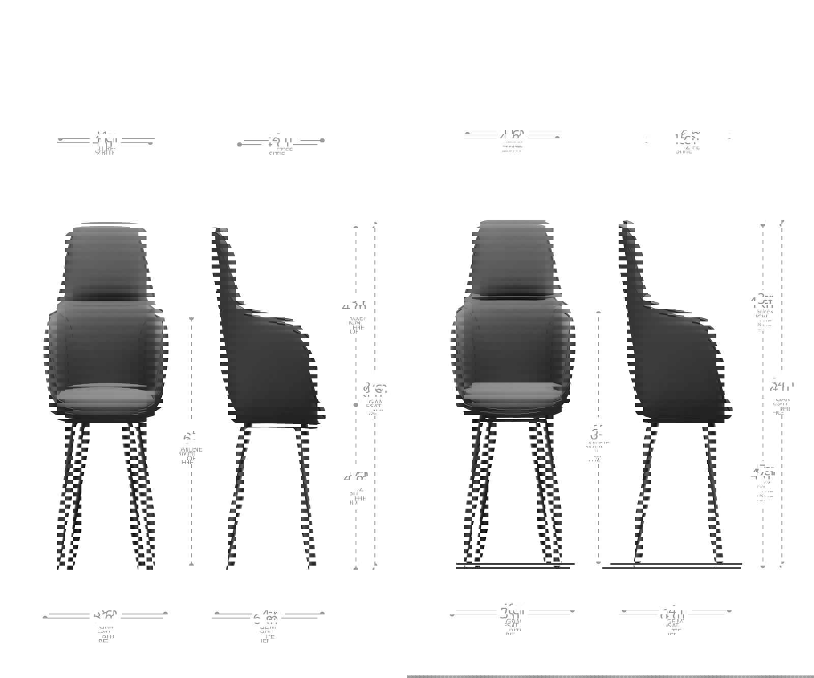 Kényelmes étkezőszék Pejo-Flex barna vintage 4 láb kúpos fekete - Image 5