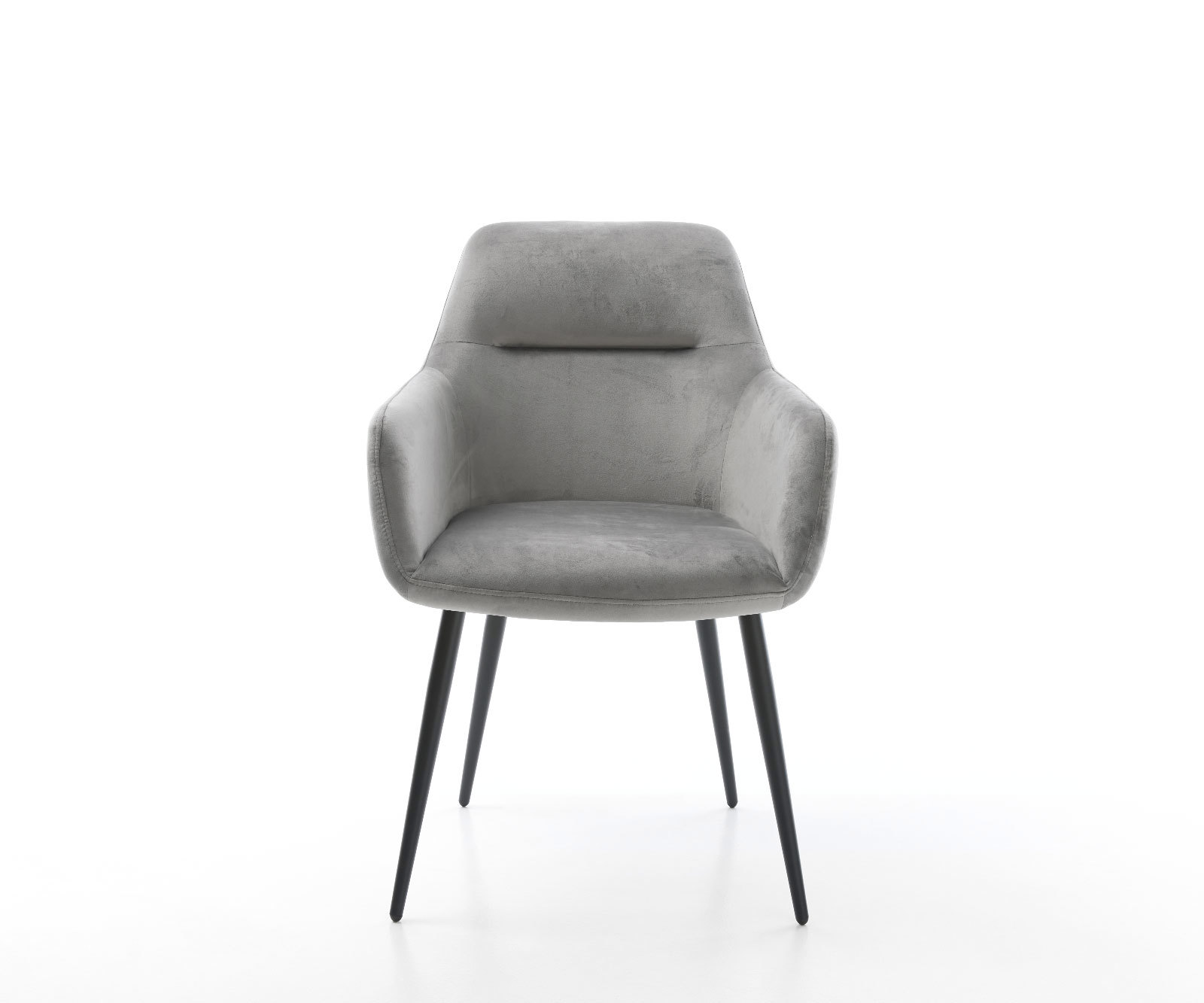 Étkezőszék Pejo-Flex bársony szürke 4 láb kúpos fekete zsákrugós - Image 2