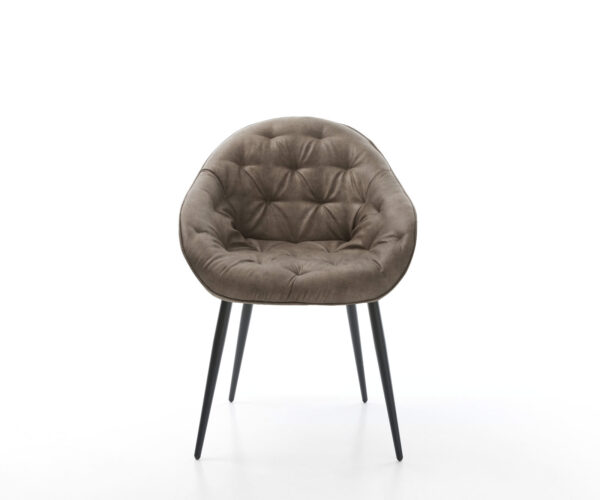 Étkezőszék Gaio-Flex mikroszálas taupe vintage 4 lábú kúpos fekete - Image 2