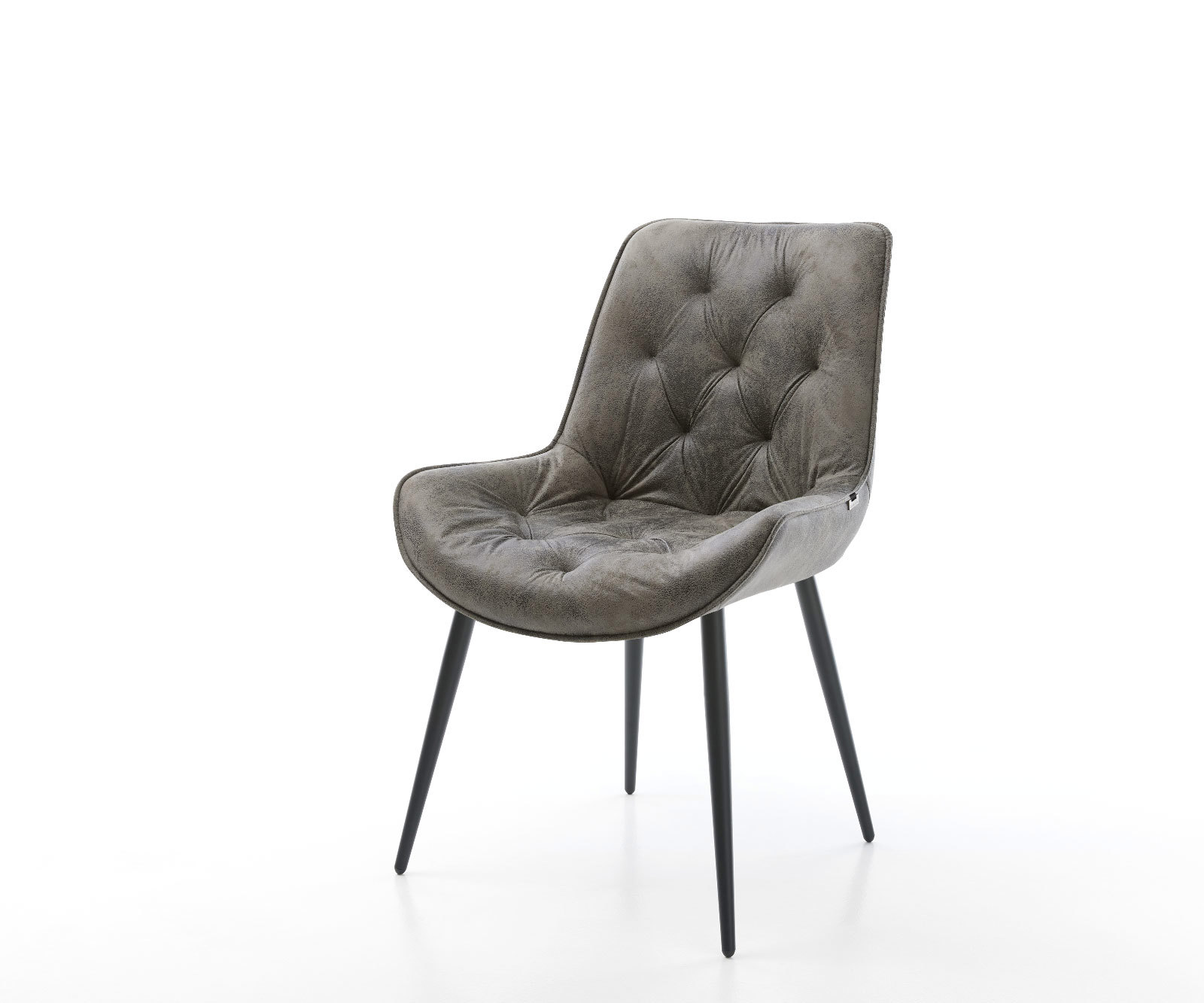 Étkezőszék Taimi-Flex mikroszálas szürke vintage 4 láb kúpos fekete