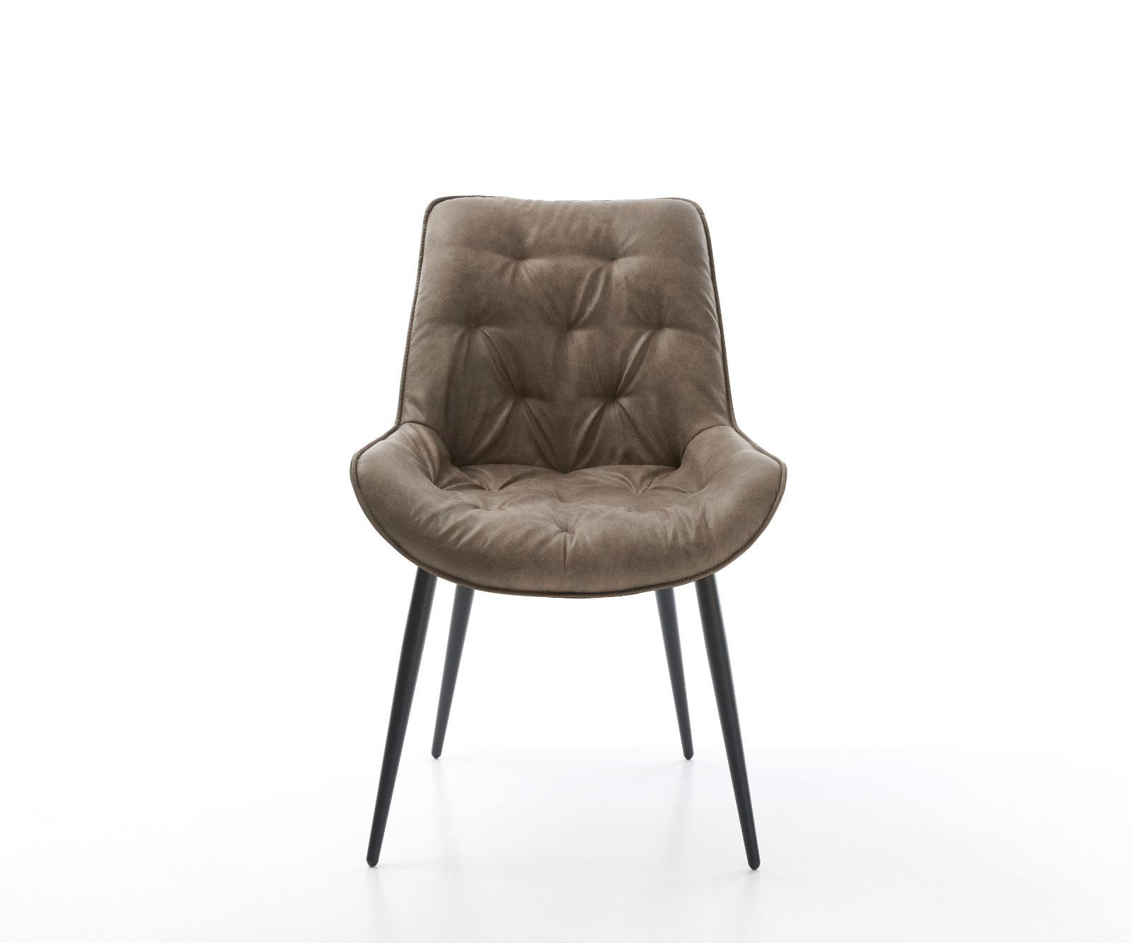 Étkezőszék Taimi-Flex mikroszálas taupe vintage 4 lábú kúpos fekete - Image 2