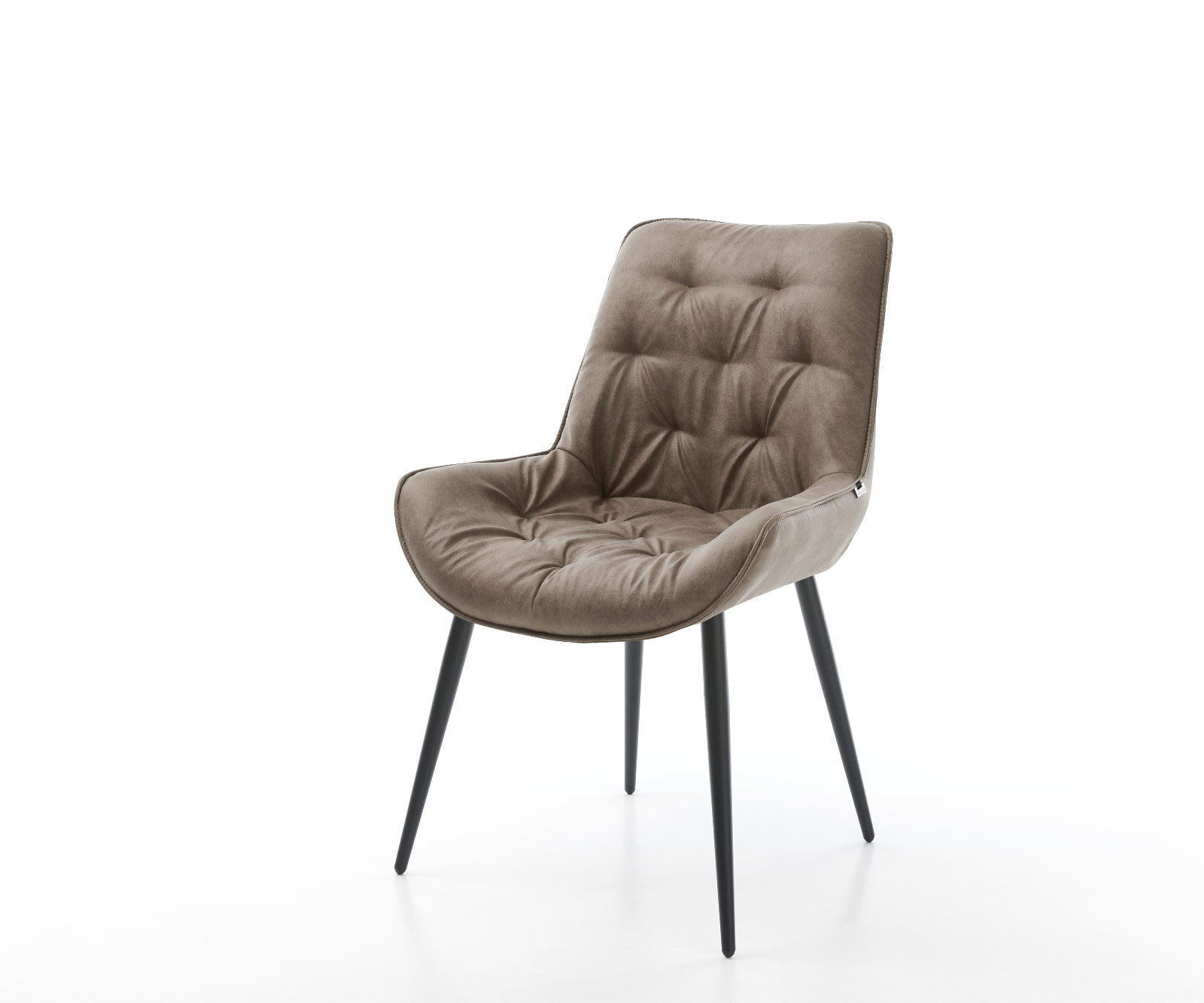 Étkezőszék Taimi-Flex mikroszálas taupe vintage 4 lábú kúpos fekete