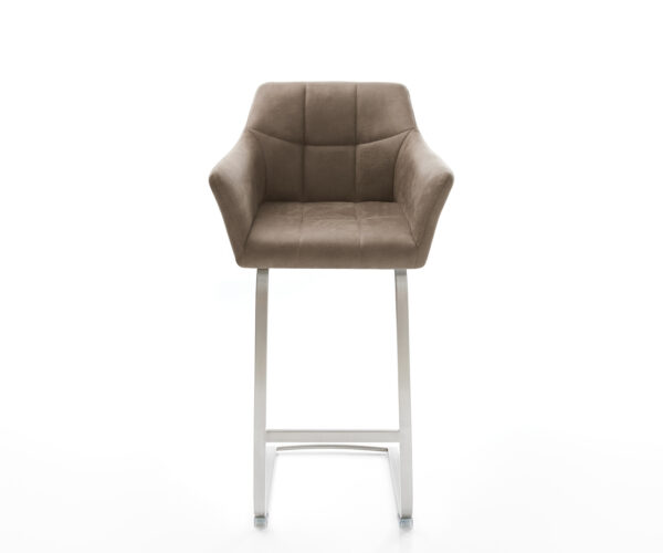 Bárszék Yulo-Flex vintage taupe étkezőszék lapos rozsdamentes acél - Image 2