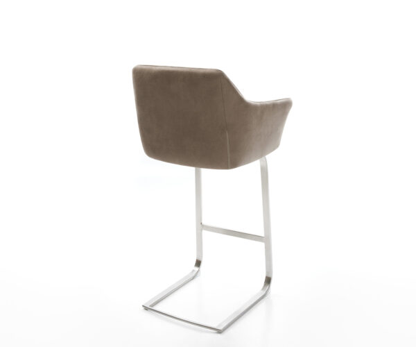 Bárszék Yulo-Flex vintage taupe étkezőszék lapos rozsdamentes acél - Image 5