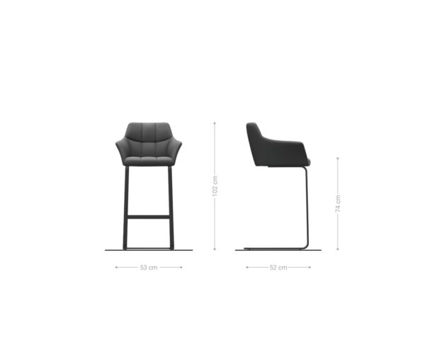 Bárszék Yulo-Flex vintage taupe étkezőszék lapos rozsdamentes acél - Image 6