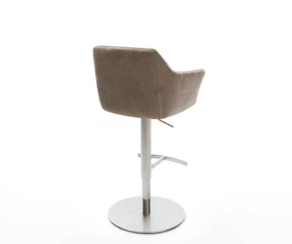 Bárszék Yulo-Flex vintage taupe forgatható magasságban állítható rozsdamentes acél láb - Image 5