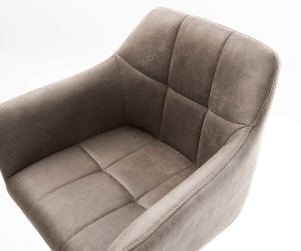 Bárszék Yulo-Flex vintage taupe forgatható magasságban állítható rozsdamentes acél láb - Image 4