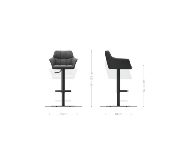 Bárszék Yulo-Flex vintage antracit forgó láb magasságban állítható fém - Image 6