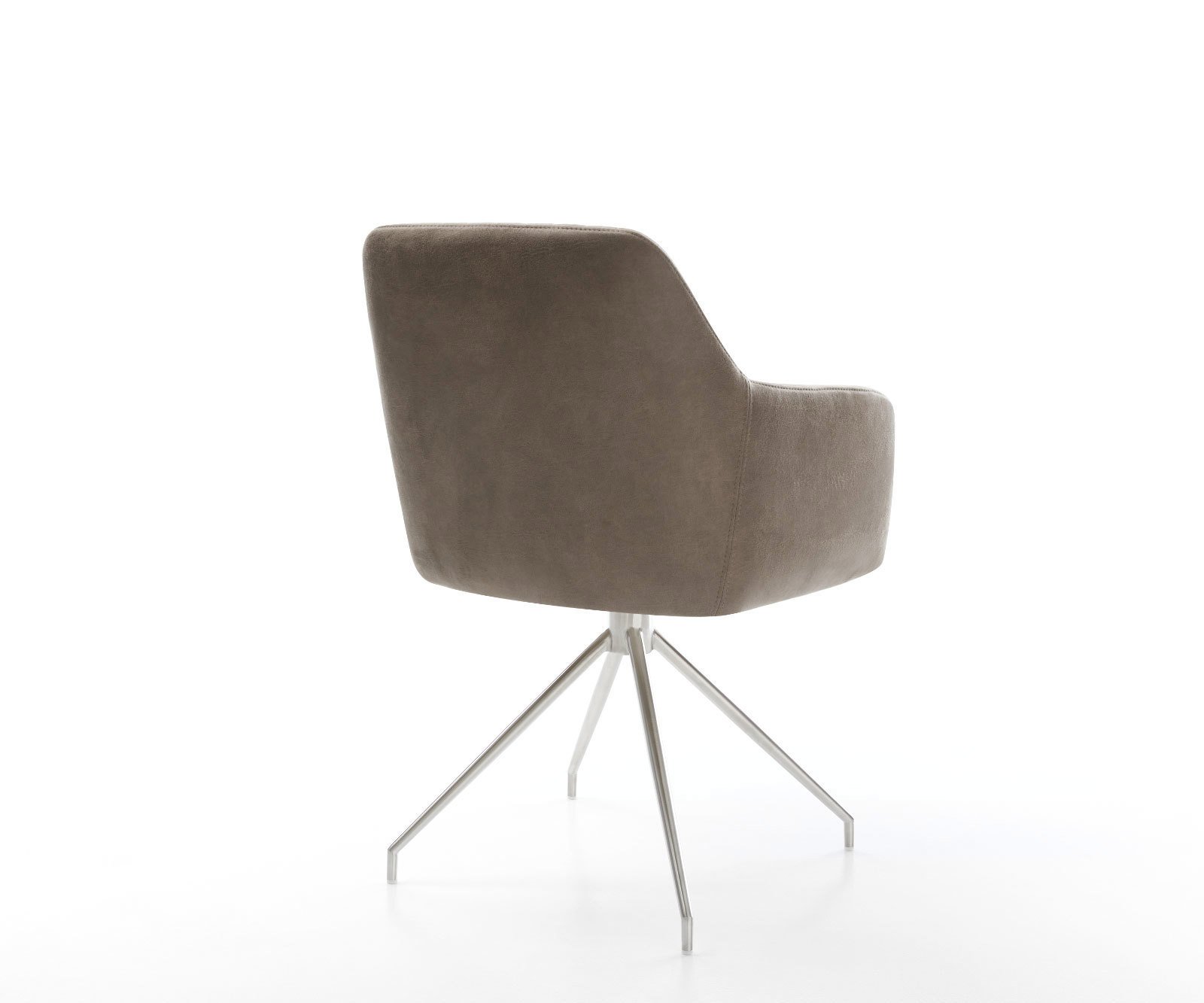 Étkezőszék Greg-Flex mikroszálas taupe vintage kereszt láb kúpos rozsdamentes acél zsákrugó - Image 5