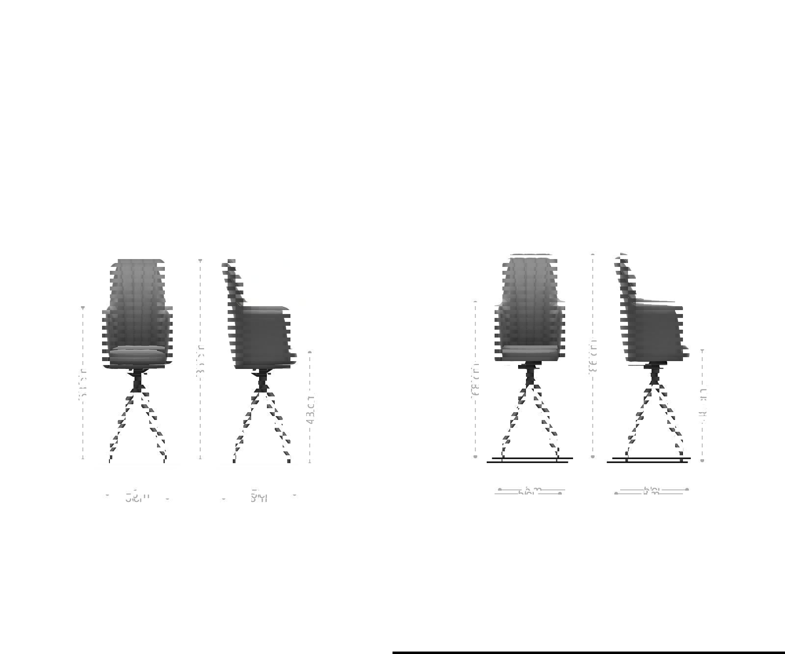 Étkezőszék Greg-Flex mikroszálas taupe vintage kereszt láb kúpos rozsdamentes acél zsákrugó - Image 6