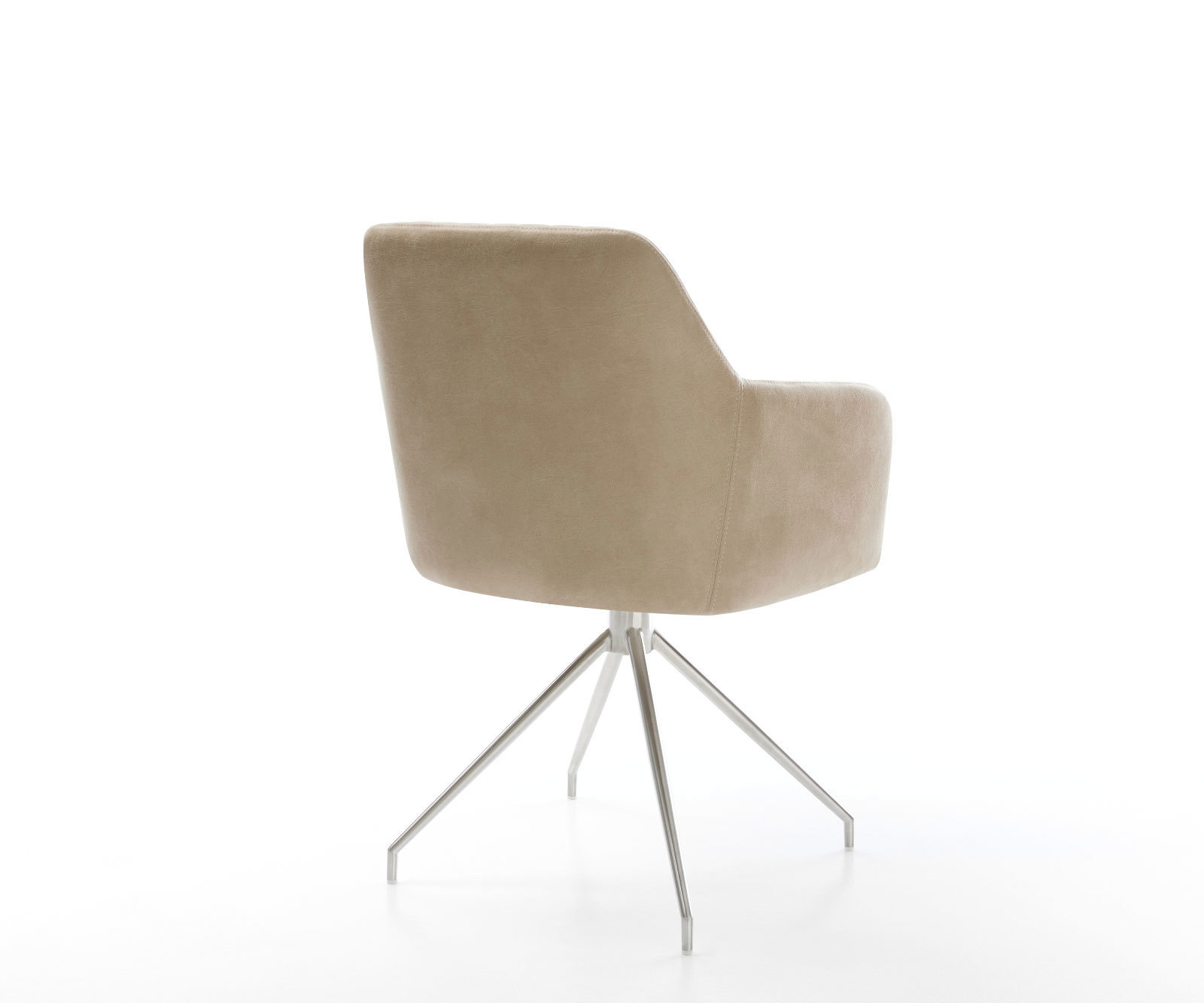 Étkezőszék Greg-Flex mikroszálas bézs vintage kereszt láb kúpos rozsdamentes acél zsákrugó - Image 5