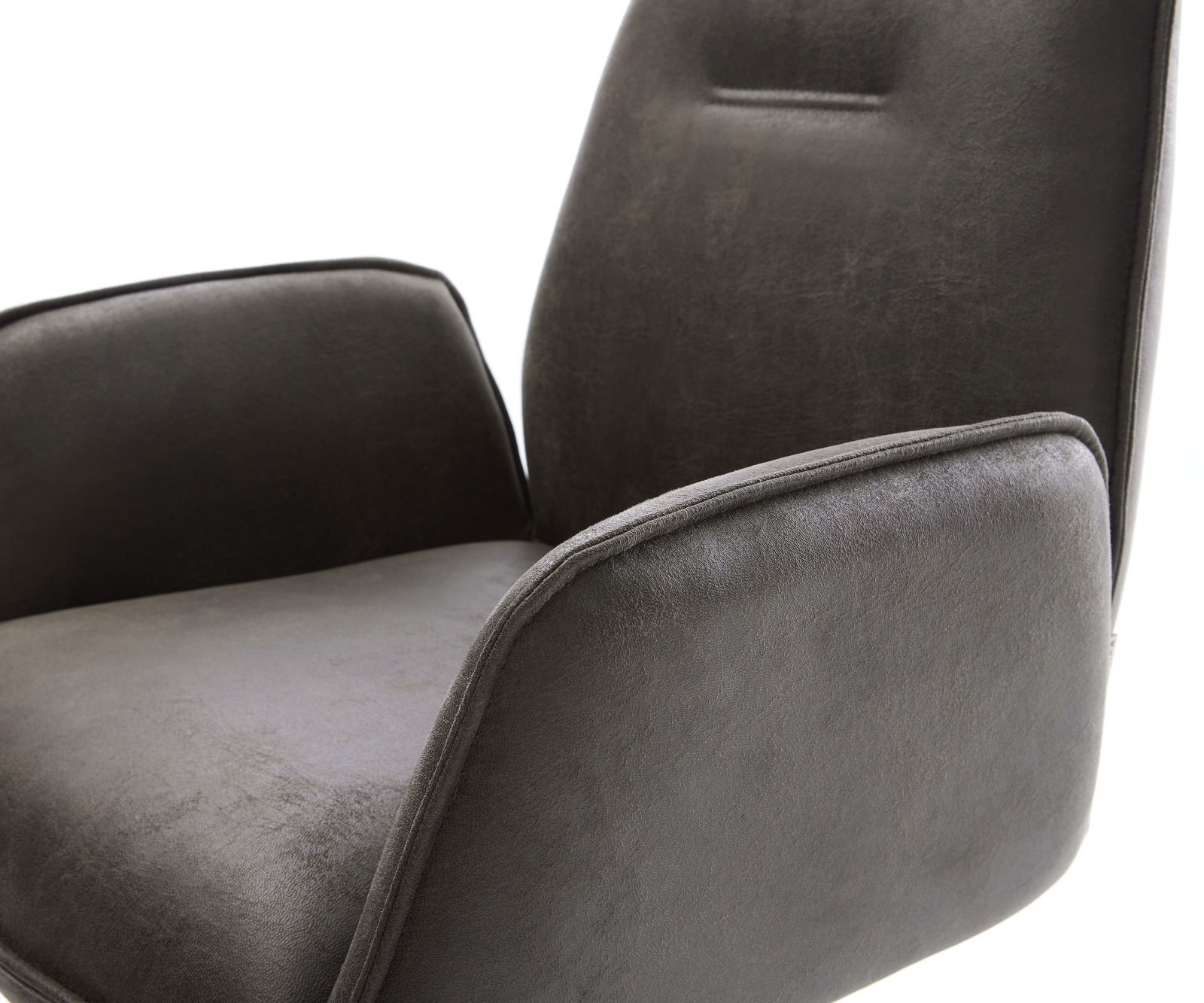 Étkezőszék Zoa-Flex mikroszálas antracit vintage kereszt láb kúpos rozsdamentes acél zsákrugós - Image 4