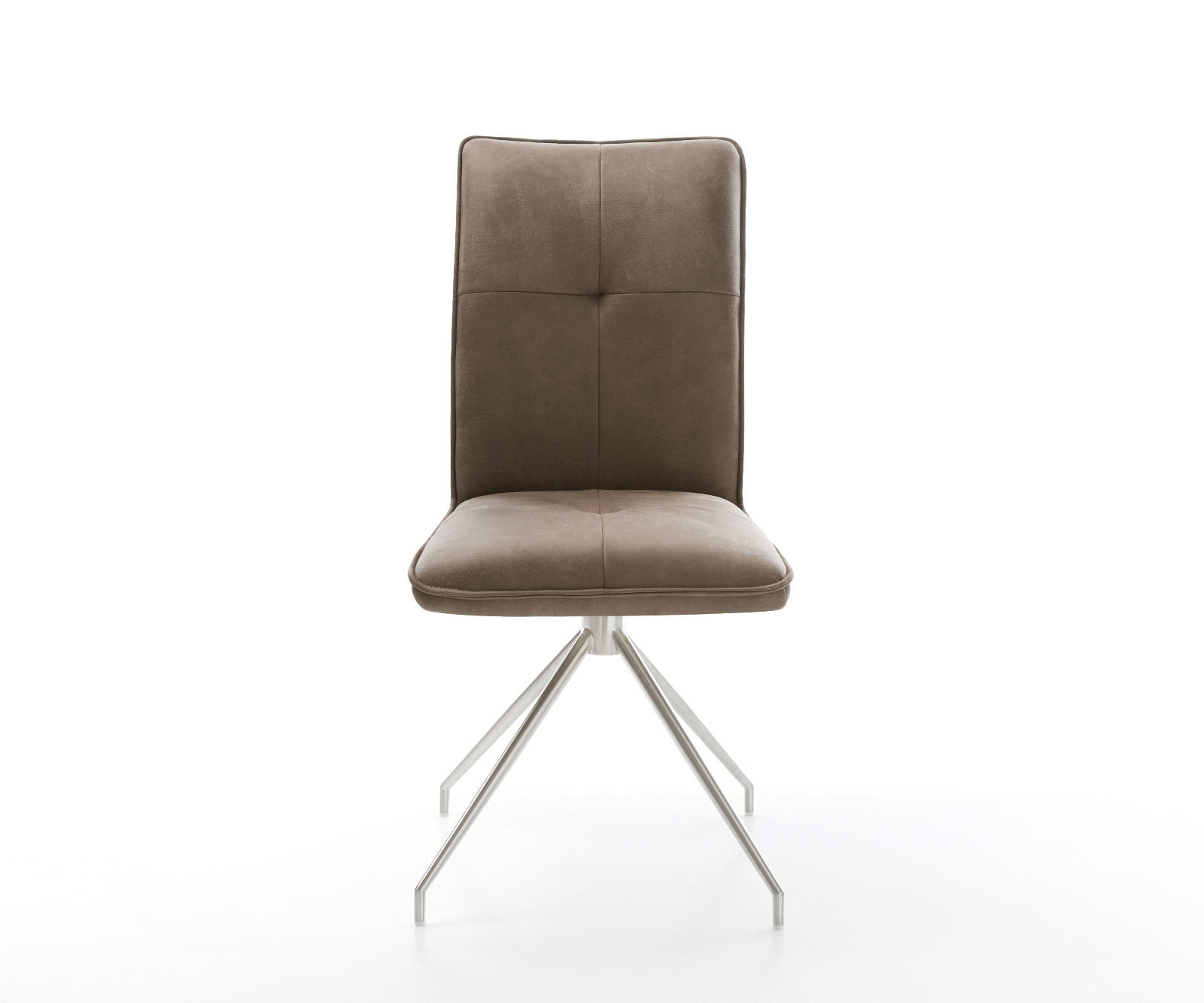 Étkezőszék Maddy-Flex mikroszálas taupe vintage kereszt láb kúpos rozsdamentes acél - Image 2