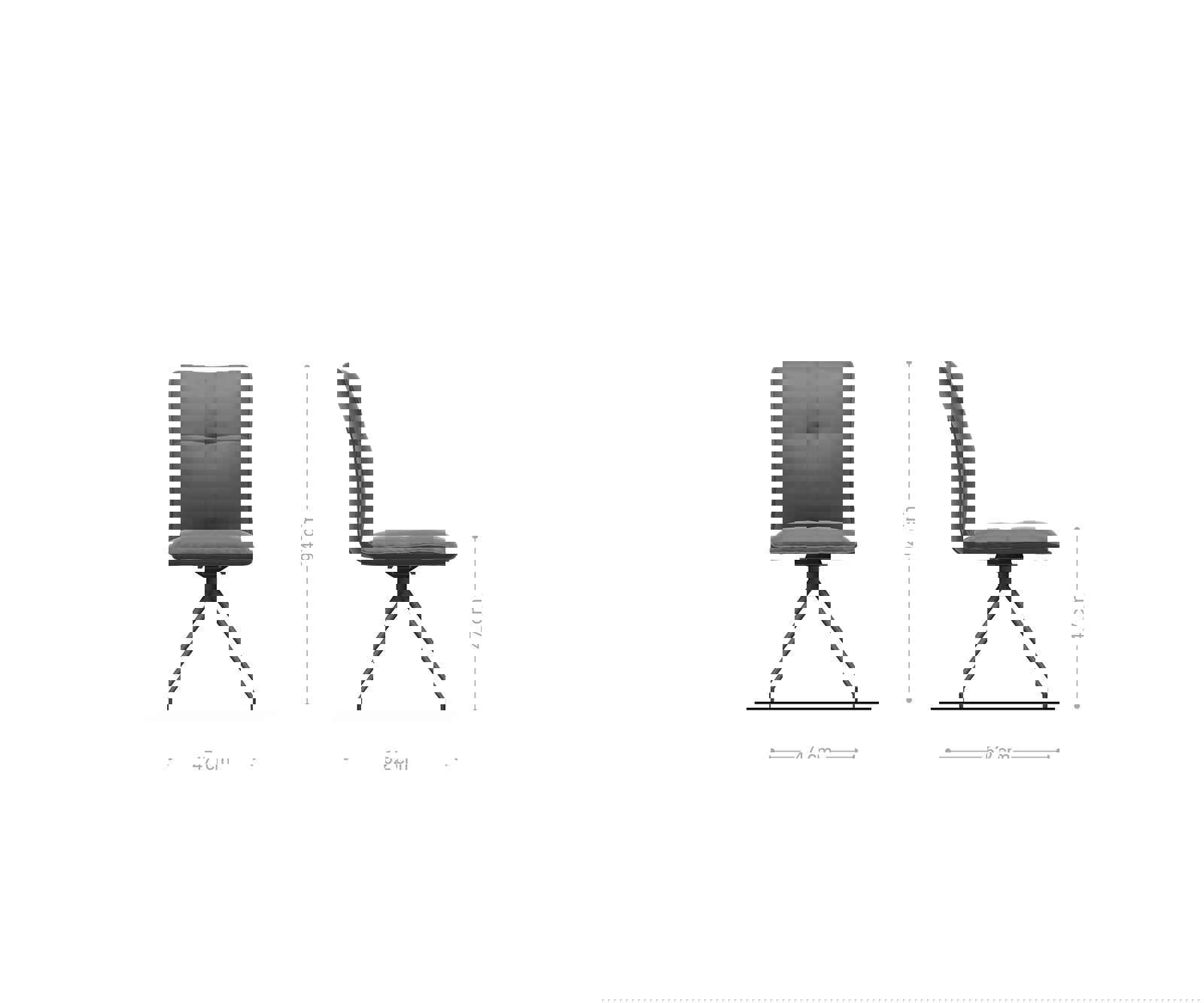 Étkezőszék Maddy-Flex mikroszálas taupe vintage kereszt láb kúpos rozsdamentes acél - Image 6