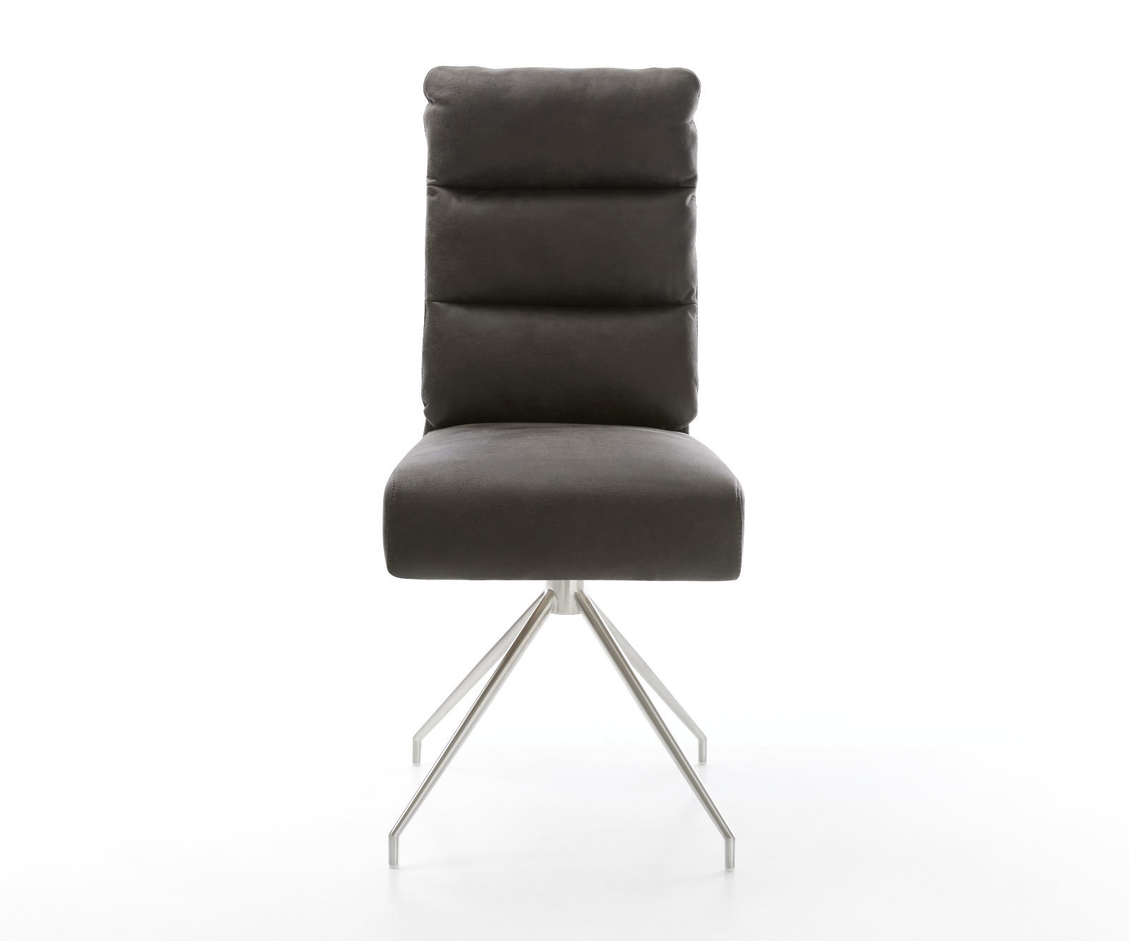 Étkezőszék Pela-Flex mikroszálas antracit vintage kereszt láb kúpos rozsdamentes acél zsákrugós - Image 2