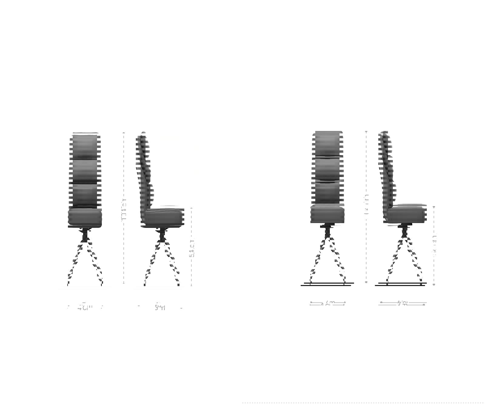 Étkezőszék Pela-Flex mikroszálas antracit vintage kereszt láb kúpos rozsdamentes acél zsákrugós - Image 6