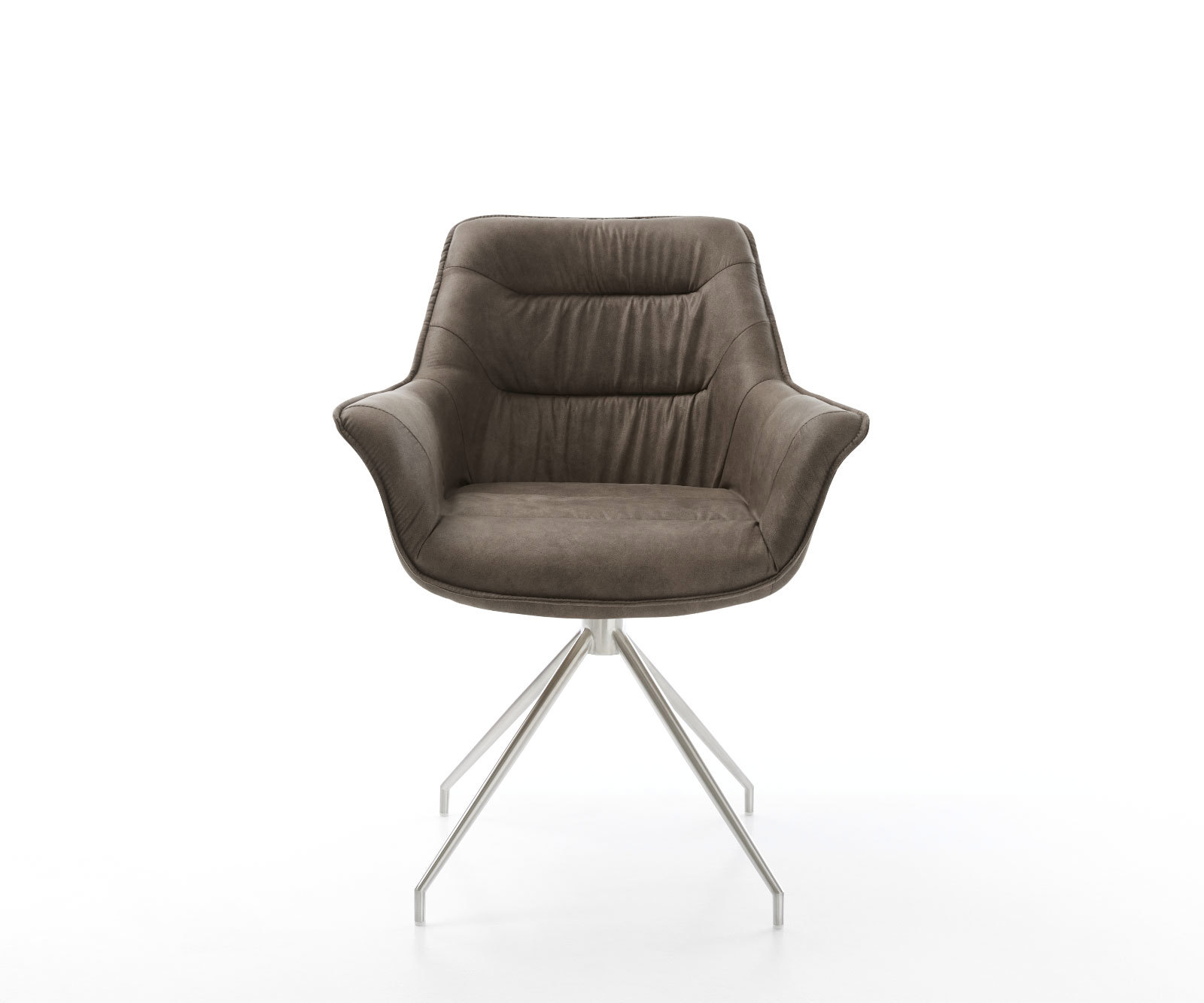 Étkezőszék Kaira-Flex mikroszálas taupe vintage kereszt láb kúpos rozsdamentes acél - Image 2