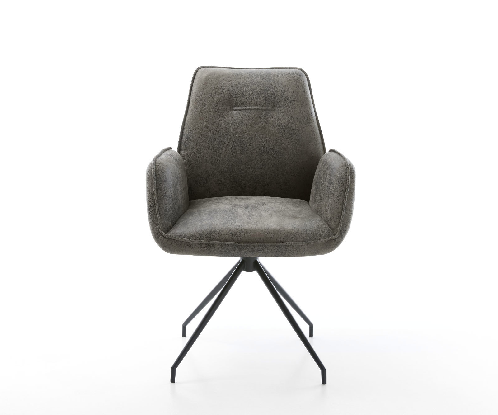 Étkezőszék Zoa-Flex mikroszálas szürke vintage kereszt láb kúpos fekete zsákrugós - Image 2