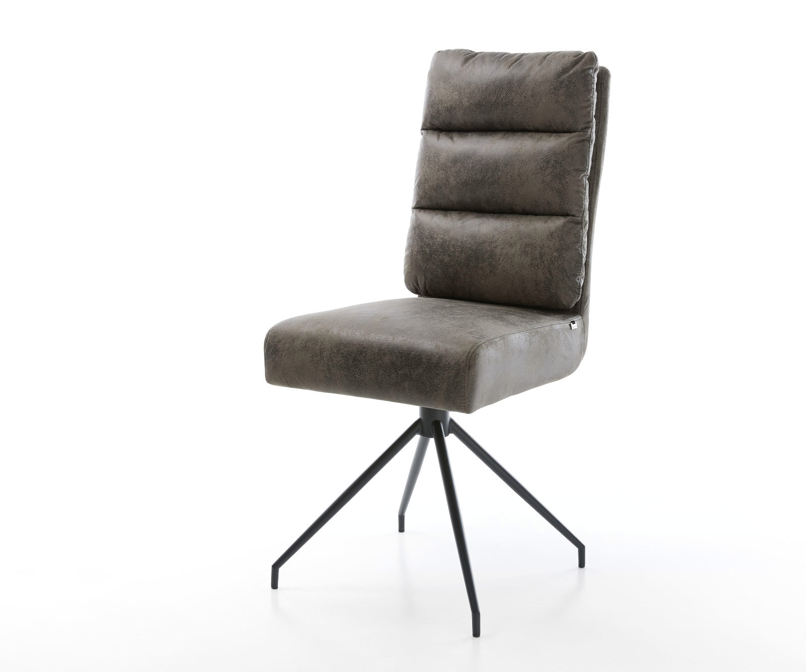 Étkezőszék Pela-Flex mikroszálas szürke vintage kereszt láb kúpos fekete zsákrugós