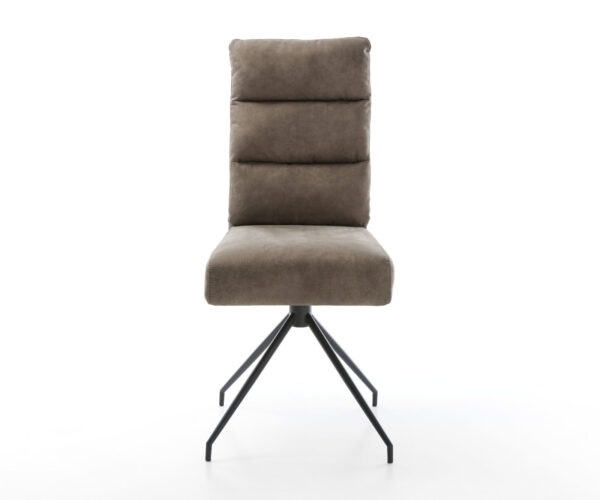 Étkezőszék Pela-Flex mikroszálas taupe vintage kereszt láb kúpos fekete zsákrugós - Image 2