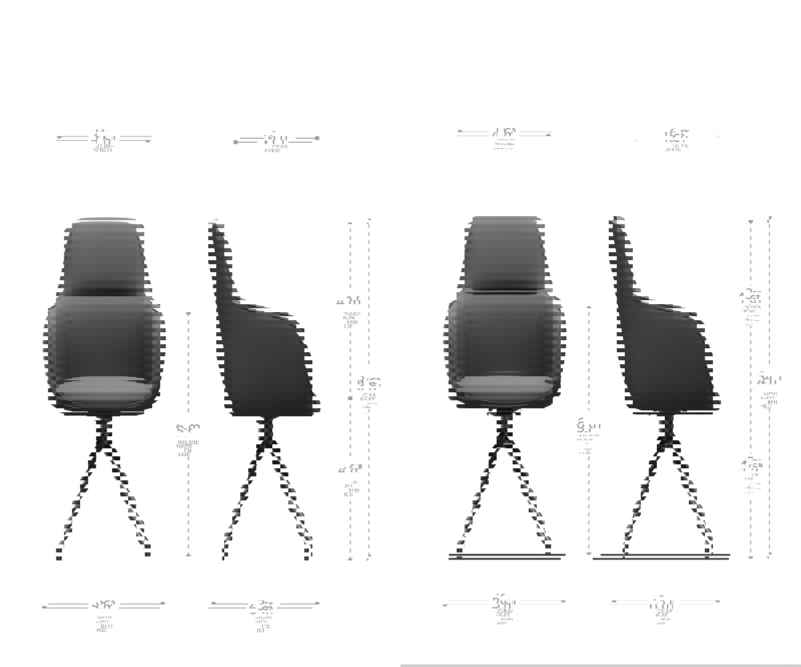 Étkezőszék Pejo-Flex barna vintage kereszt láb kúpos fekete 180° forgatható - Image 5
