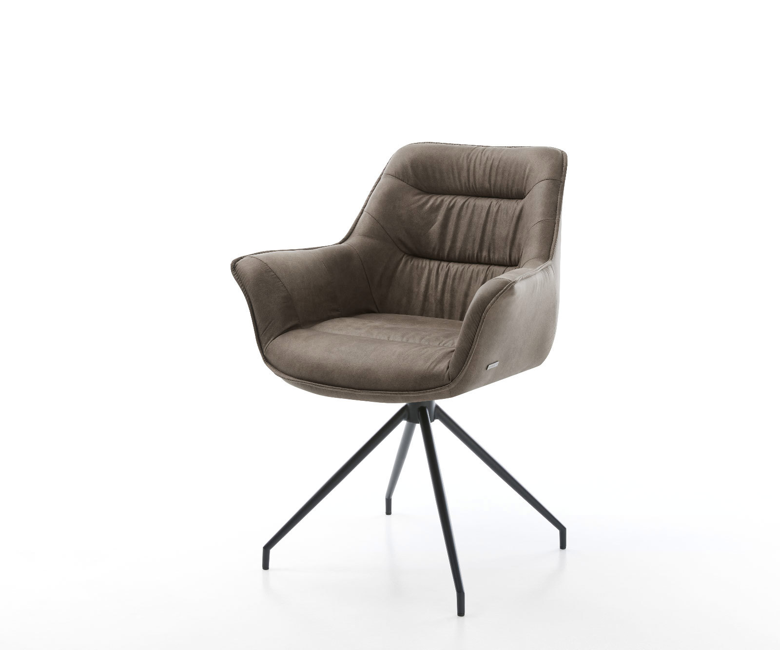 Étkezőszék Kaira-Flex mikroszálas taupe vintage kereszt láb kúpos fekete