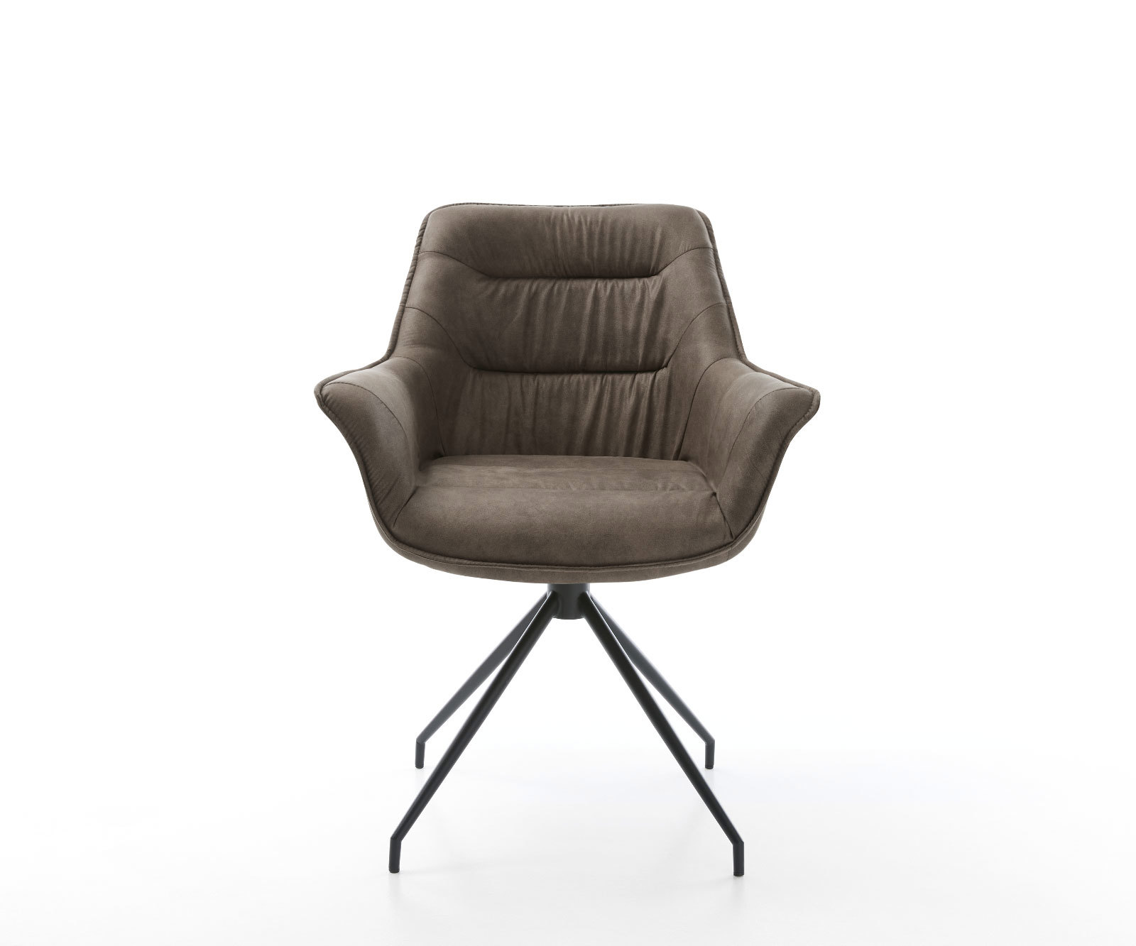 Étkezőszék Kaira-Flex mikroszálas taupe vintage kereszt láb kúpos fekete - Image 2