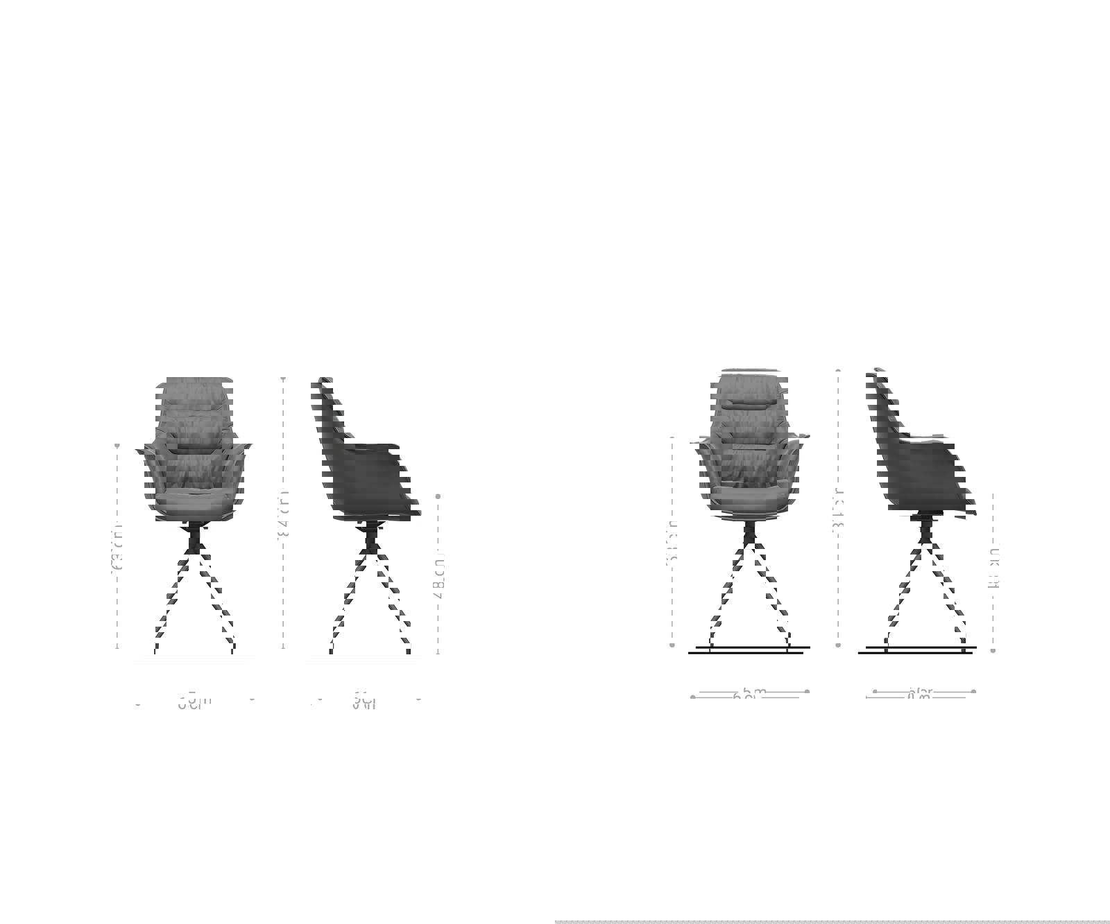 Étkezőszék Kaira-Flex mikroszálas taupe vintage kereszt láb kúpos fekete - Image 6