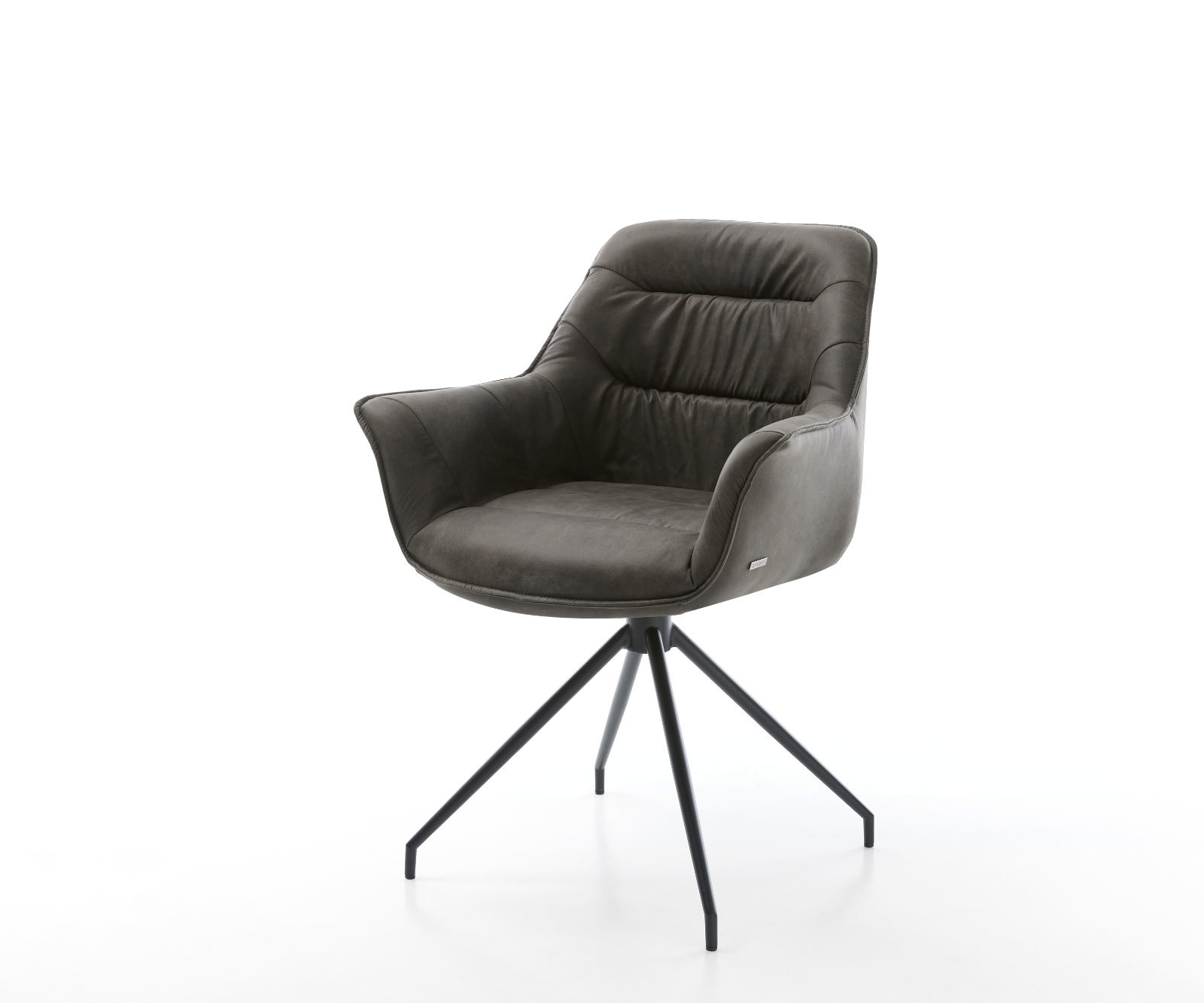 Étkezőszék Kaira-Flex mikroszálas antracit vintage kereszt láb kúpos fekete