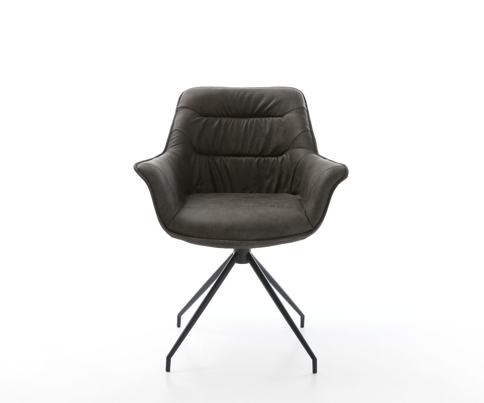 Étkezőszék Kaira-Flex mikroszálas antracit vintage kereszt láb kúpos fekete - Image 2