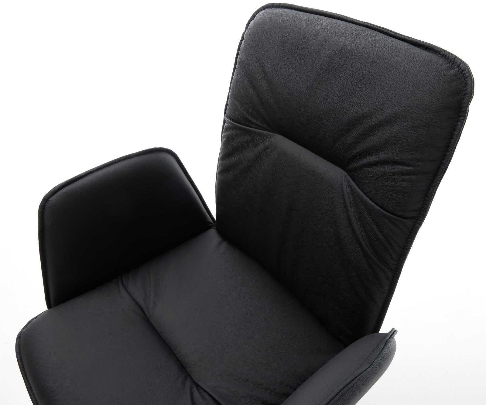 Étkezőszék Vinja-Flex valódi bőr fekete étkezőszék lapos rozsdamentes acél - Image 4