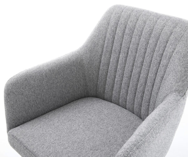Étkezőszék Greg-Flex strukturált szövet világosszürke fekete vékony lábazat zsákrugós - Image 4