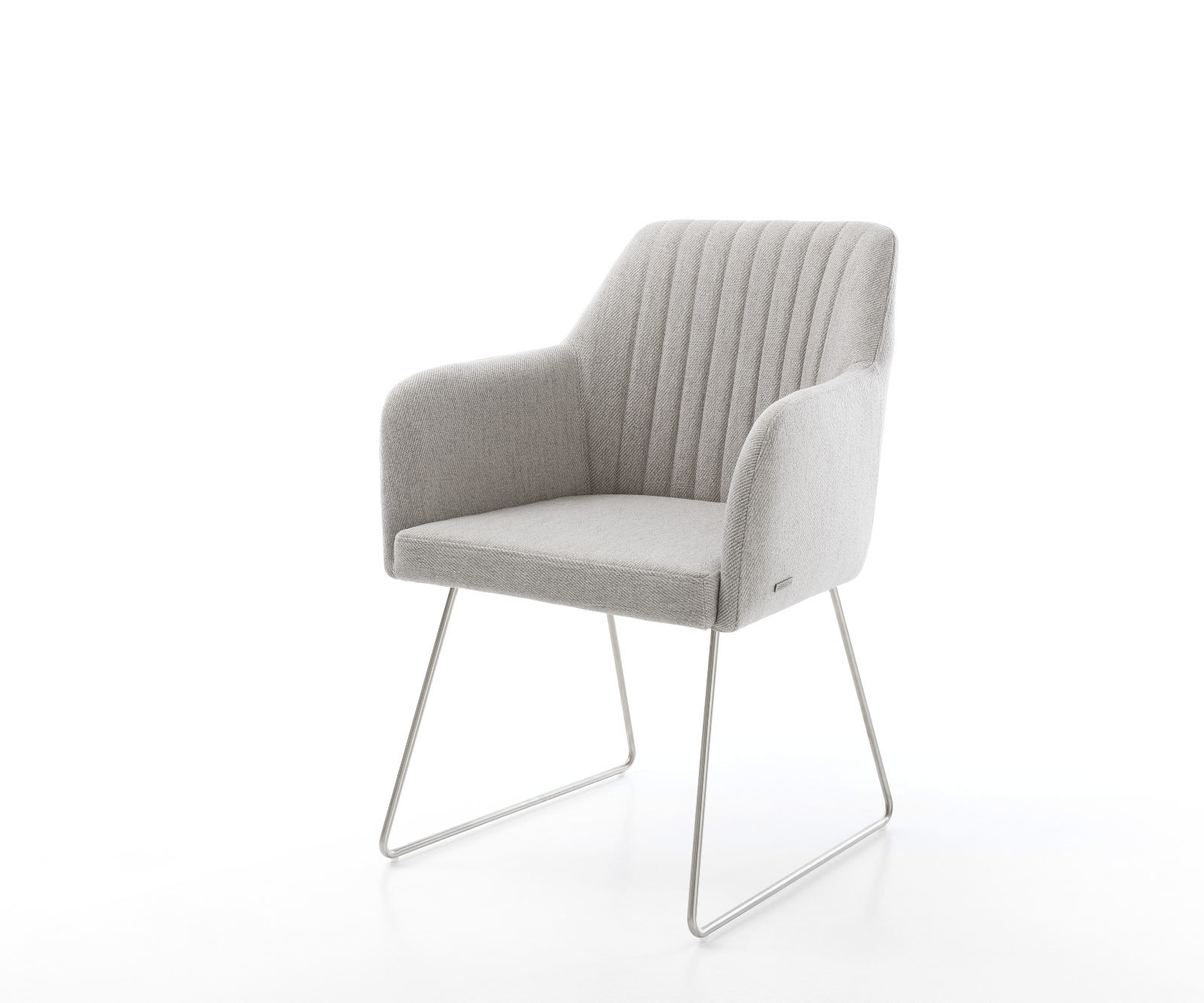 Étkezőszék Greg-Flex csíkos világosszürke vékony lábazat rozsdamentes acél zsákrugós