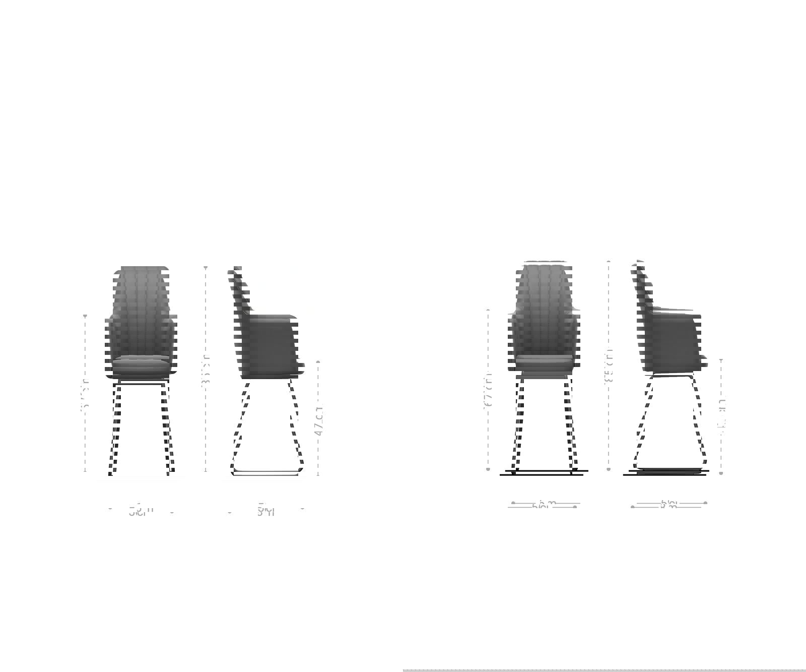 Étkezőszék Greg-Flex csíkos világosszürke vékony lábazat rozsdamentes acél zsákrugós - Image 6