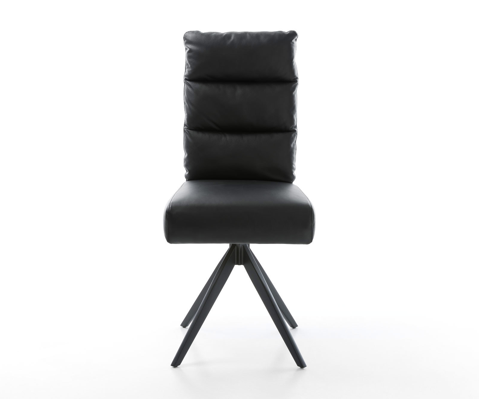 Étkezőszék Pela-Flex valódi bőr fekete kereszt láb szögletes fekete zsákrugós - Image 2