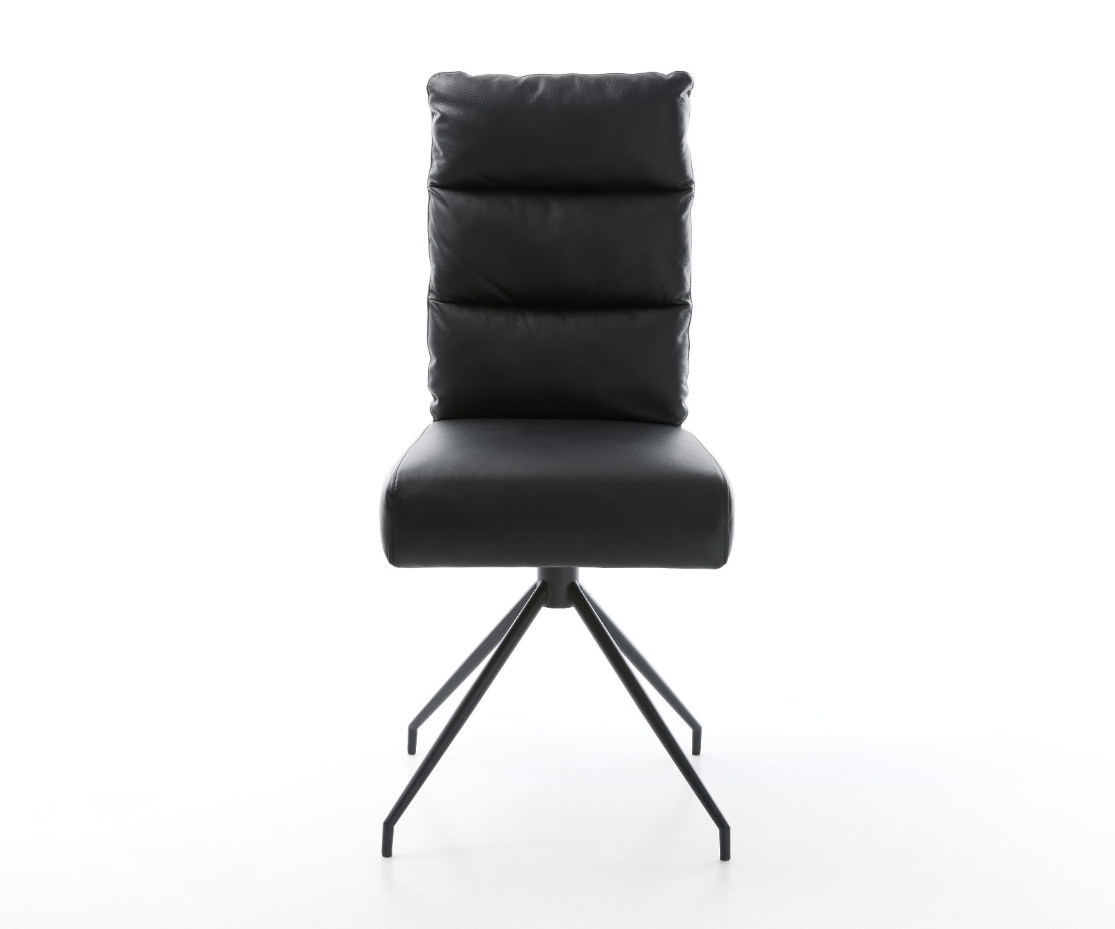 Étkezőszék Pela-Flex valódi bőr fekete kúpos kereszt láb fekete zsákrugó - Image 2