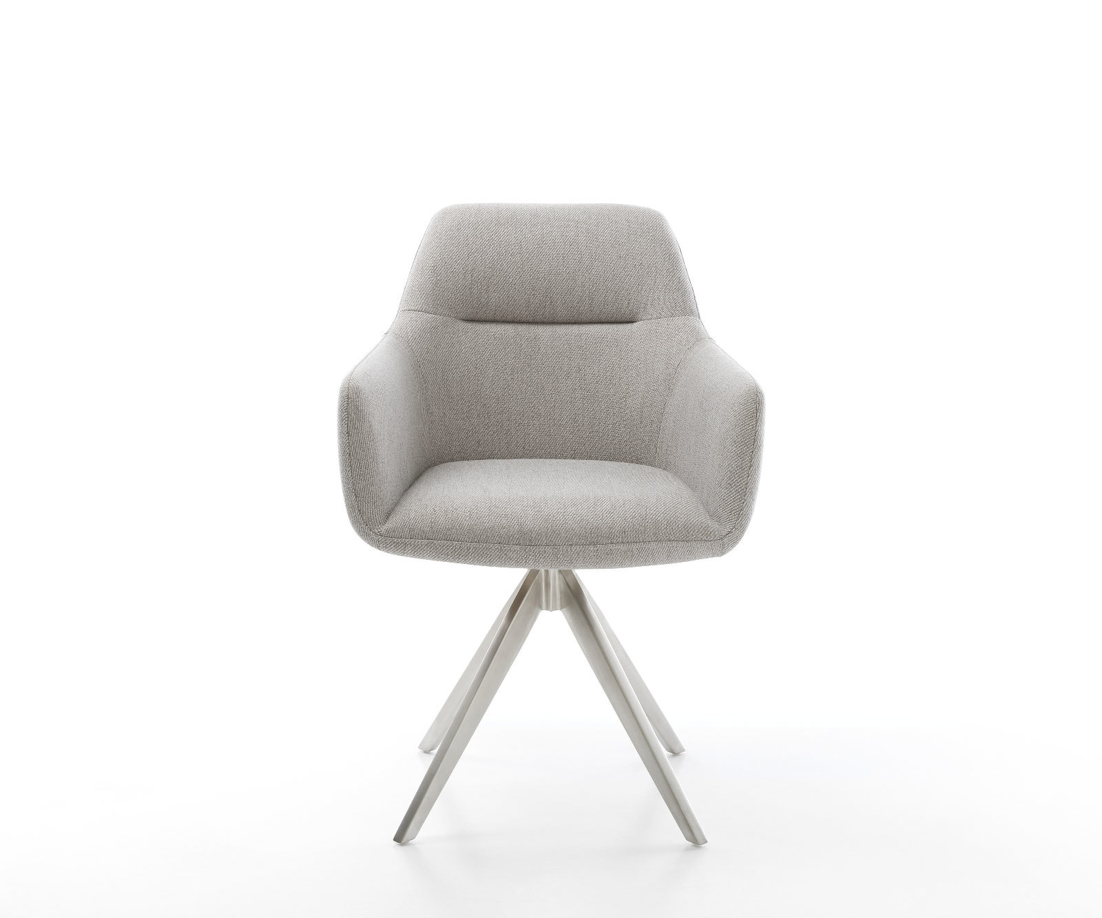 Étkezőszék Pejo-Flex csíkos világosszürke kereszt láb szögletes rozsdamentes acél 180° forgatható - Image 2