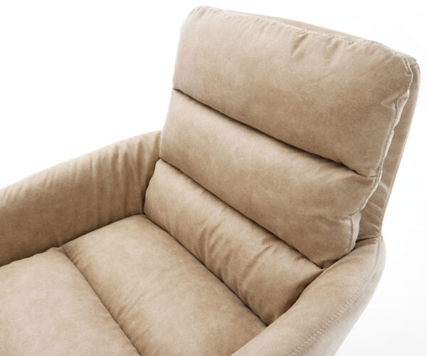 Étkezőszék Abelia-Flex mikroszálas bézs vintage karfás vékony lábazat fekete - Image 4