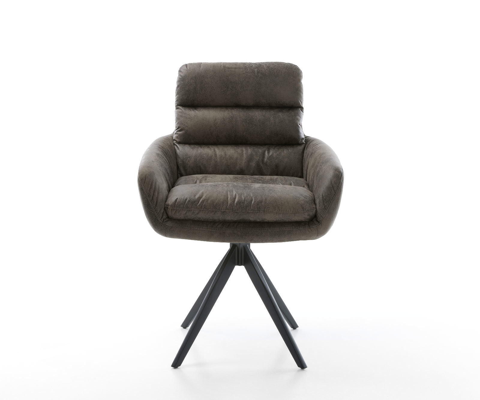 Étkezőszék Abelia-Flex karfás mikroszálas szürke vintage kereszt láb szögletes fekete - Image 2