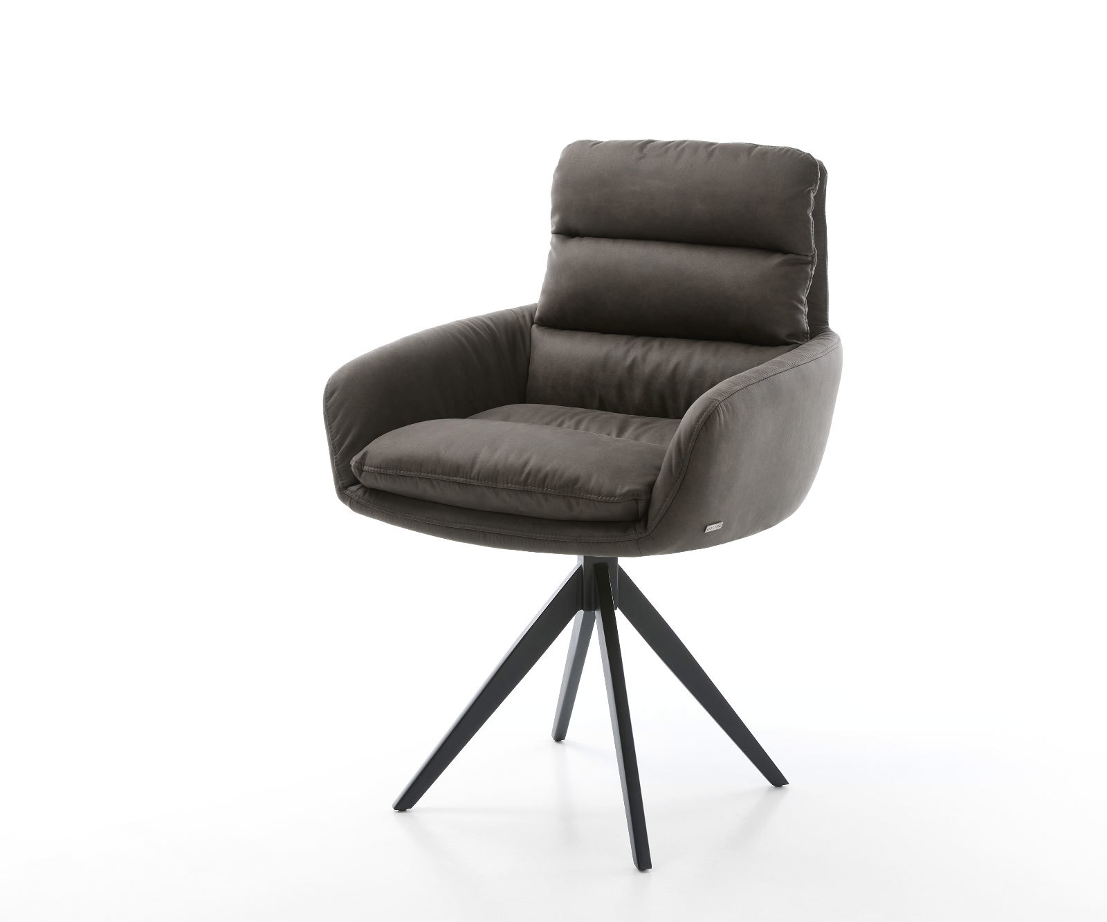 Étkezőszék Abelia-Flex karfás mikroszálas antracit vintage kereszt láb szögletes fekete