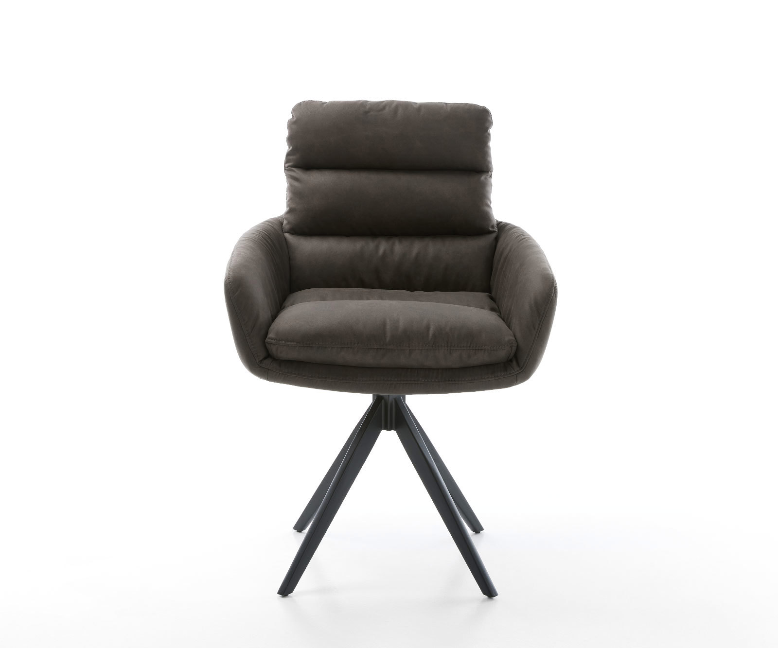 Étkezőszék Abelia-Flex karfás mikroszálas antracit vintage kereszt láb szögletes fekete - Image 2