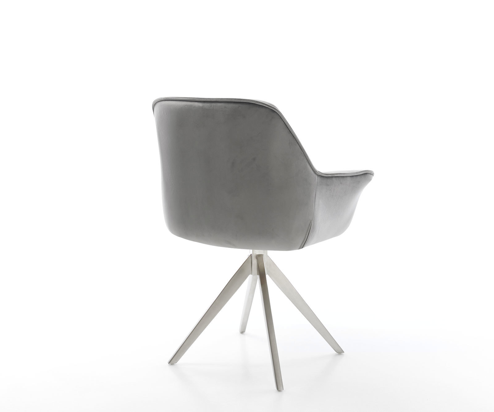 Étkezőszék Keila-Flex karfás bársony szürke kereszt láb szögletes rozsdamentes acél - Image 5