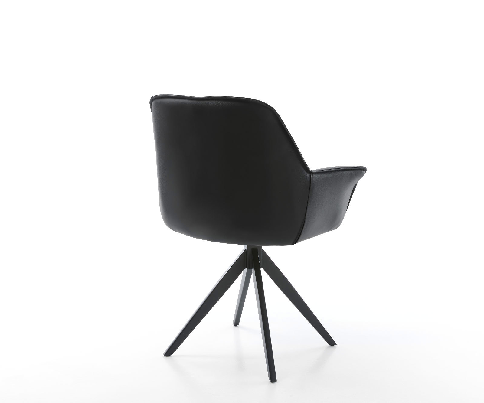 Étkezőszék Keila-Flex karfás valódi bőr fekete kereszt láb szögletes fekete - Image 5