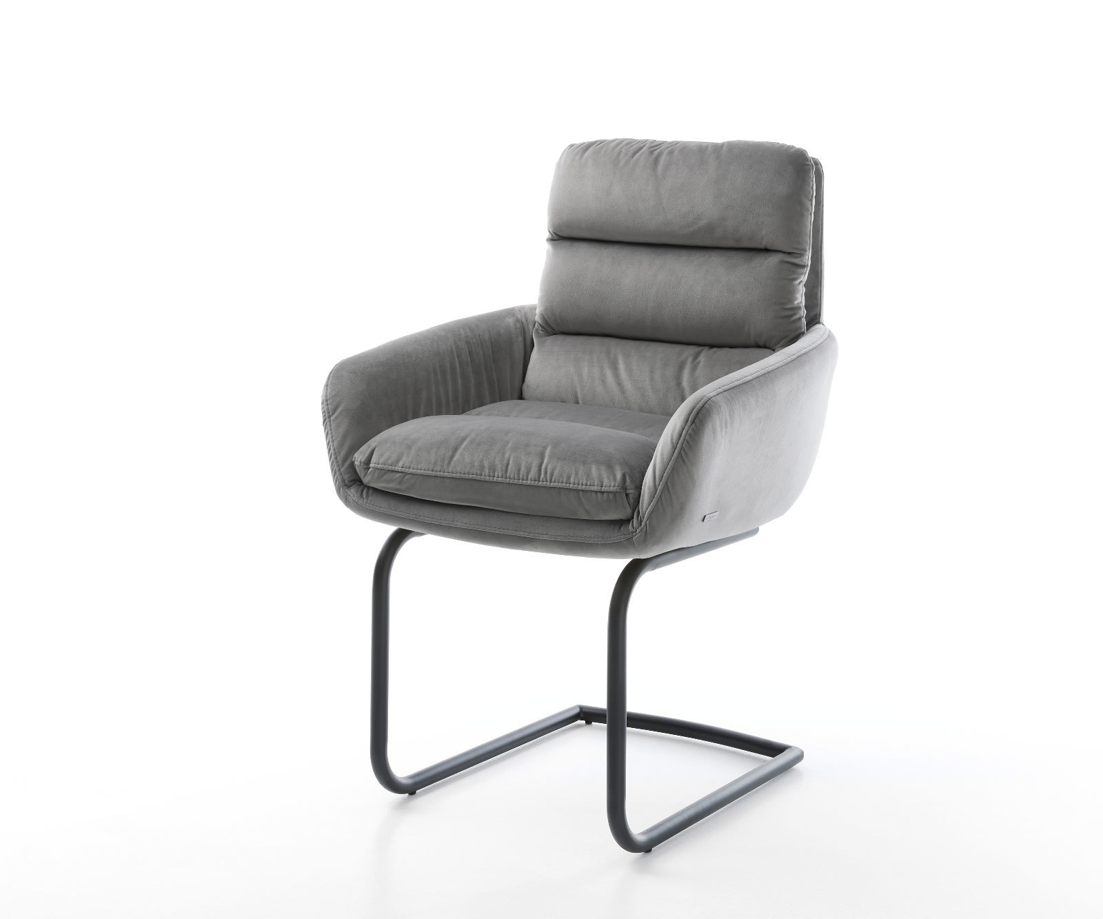 Étkezőszék Abelia-Flex karfás bársony szürke étkezőszék kerek fekete