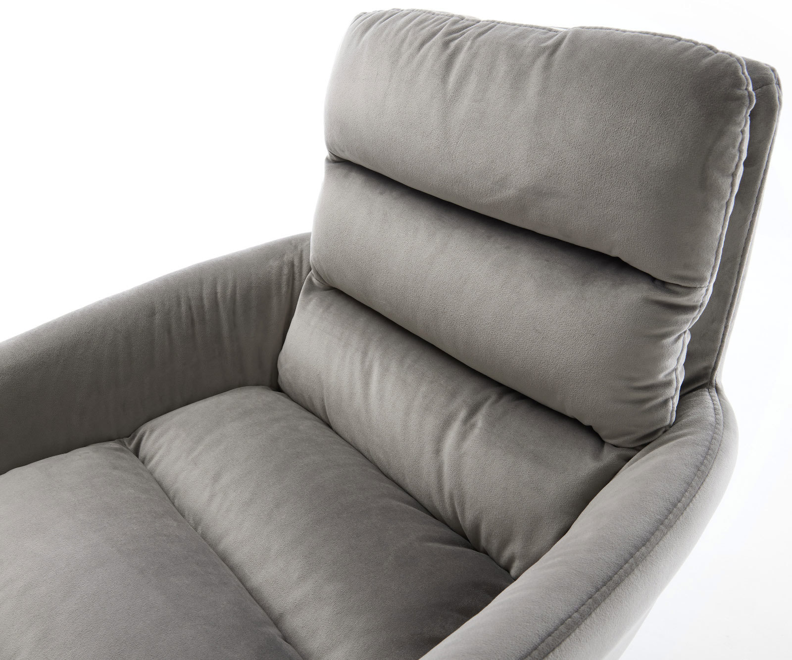 Étkezőszék Abelia-Flex karfás bársony szürke étkezőszék kerek fekete - Image 4