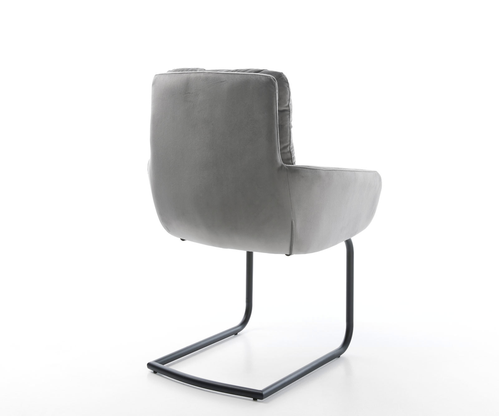 Étkezőszék Abelia-Flex karfás bársony szürke étkezőszék kerek fekete - Image 5