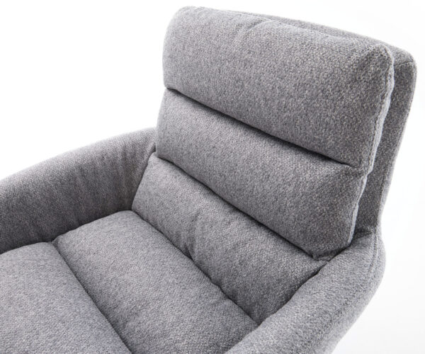 Étkezőszék Abelia-Flex karfás világosszürke strukturált szövet kerek rozsdamentes acél lábbal - Image 4