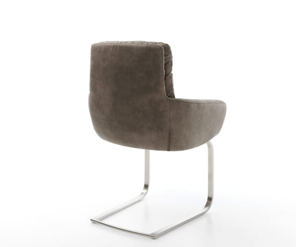 Étkezőszék Abelia-Flex karfás mikroszálas taupe vintage étkezőszék lapos rozsdamentes acél - Image 5