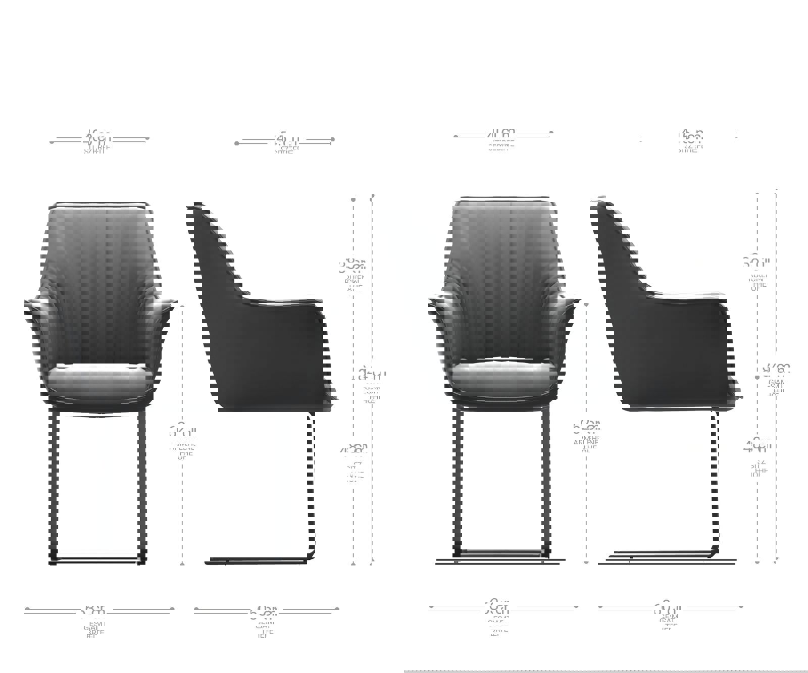 Jídelní židle Keila-Flex s područkami strukturovaná látka světle šedá jídelní židle plochá černá - Image 5