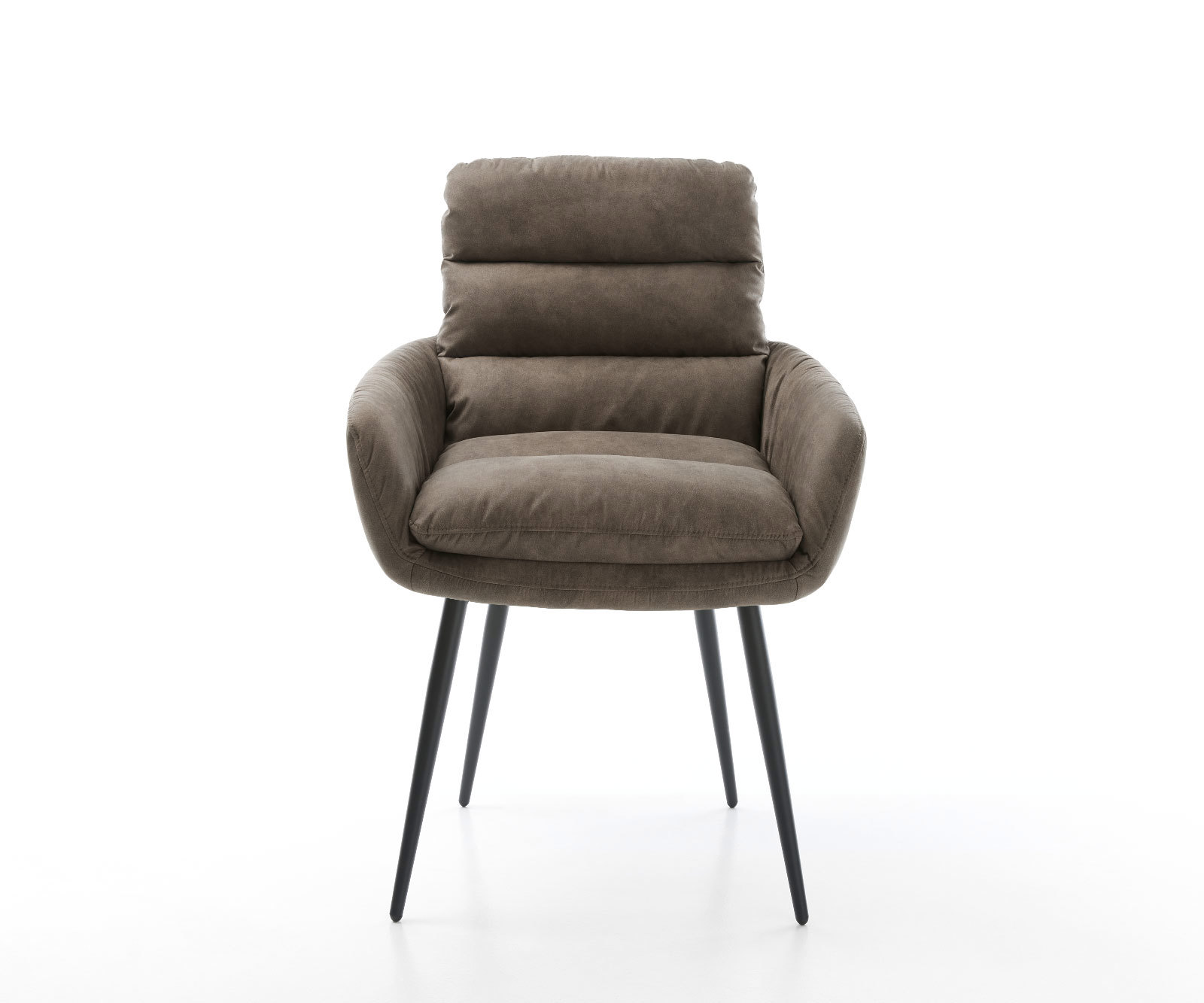 Étkezőszék Abelia-Flex karfás mikroszálas taupe vintage 4 lábas kúpos fekete - Image 2